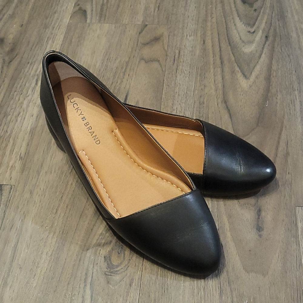 Lucky Brand Black Leather Flats